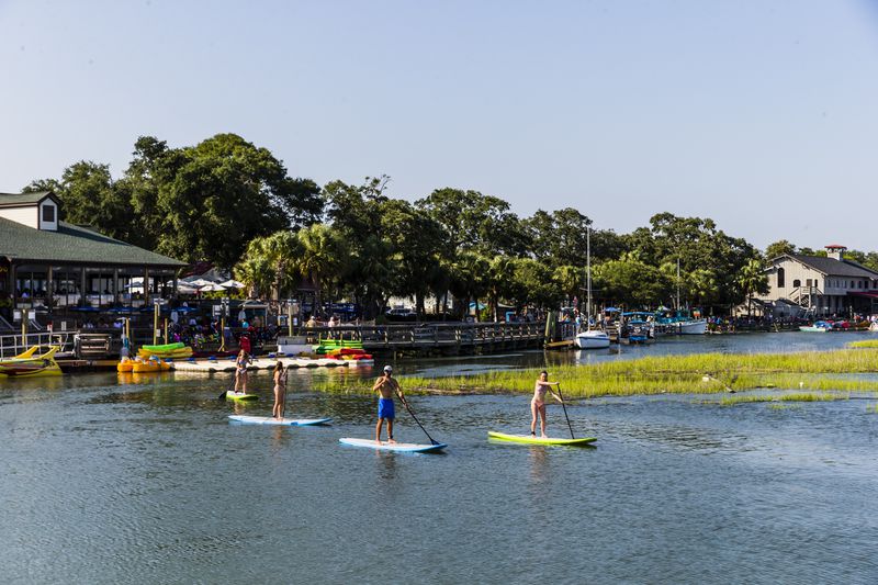 Paddle boarders at North Myrtle Beach.